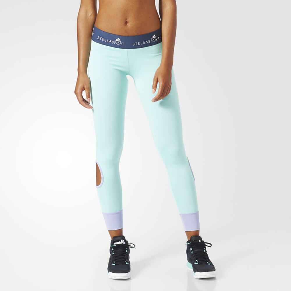 STELLASPORT x Adidas AZ7774 Cutout Tights - Radiant Aqua / Dust Purple ( M )